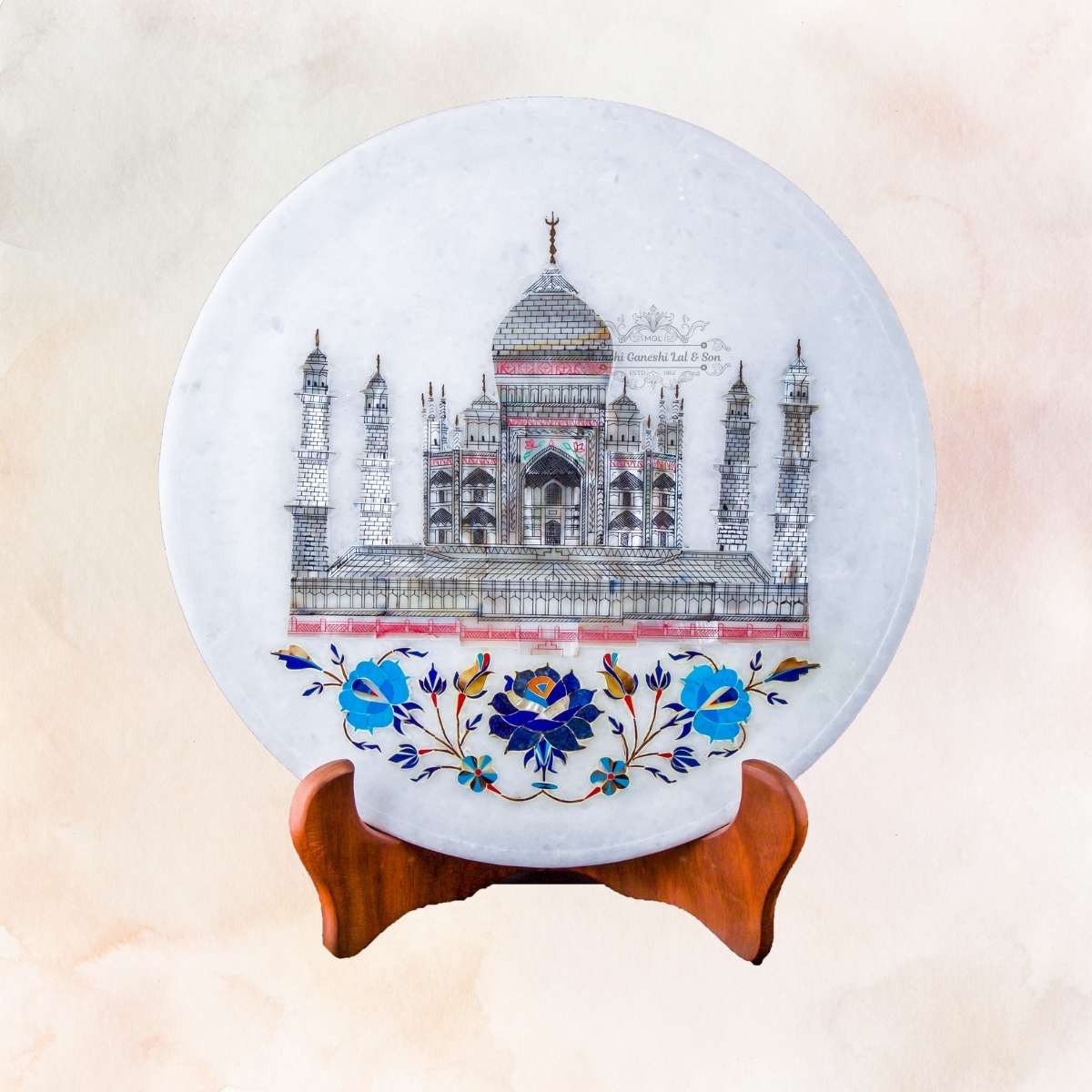 Taj Mahal Designed Marble Fruit Bowl